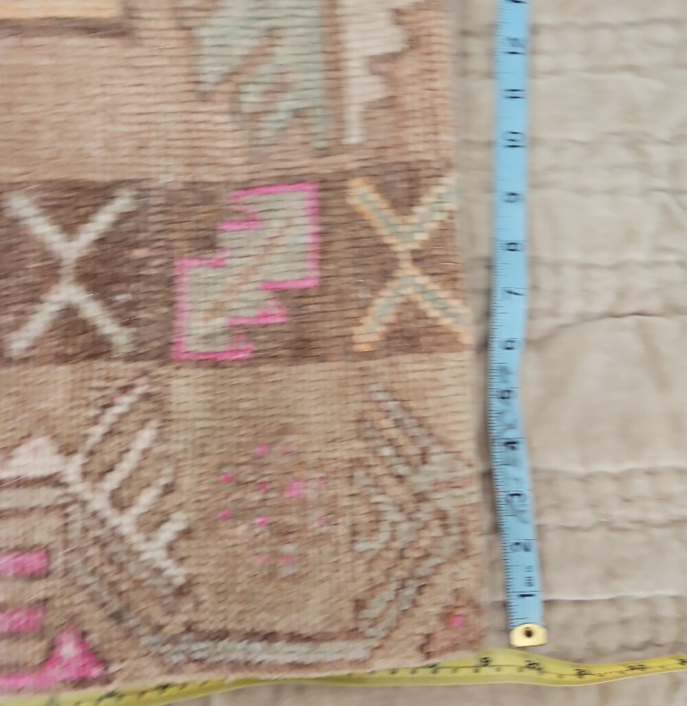 Handcrafted Southwestern Accent Throw Pillow Cover in Beige and Pink. Cover Onl - Picture 5 of 6